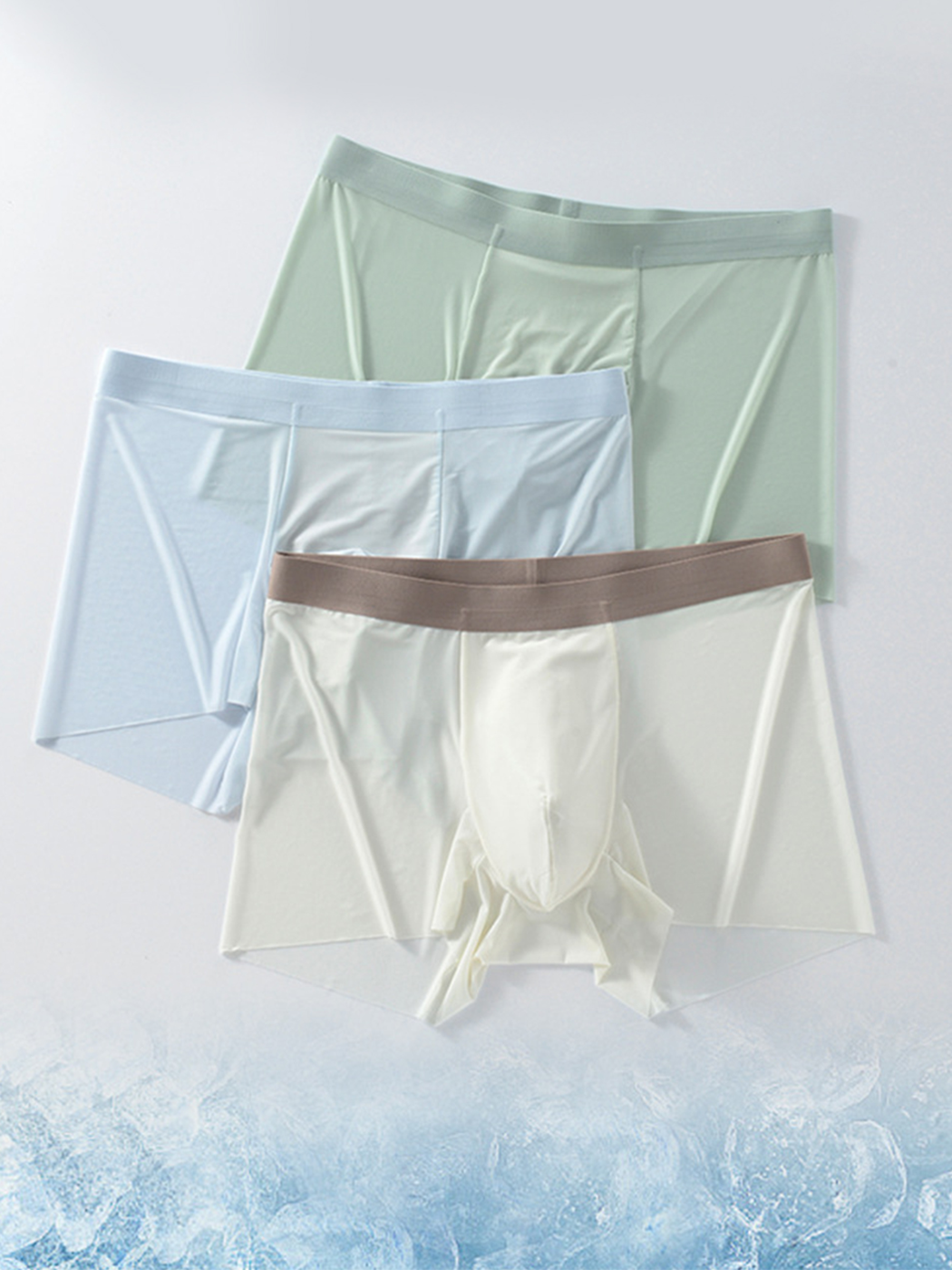 3 Pack Men's Ultra-thin Seamless Trunks