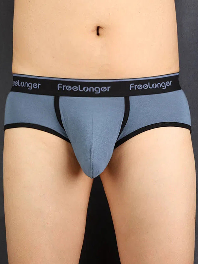 FreeLonger Men's Microfiber Covered Silky Touch Briefs