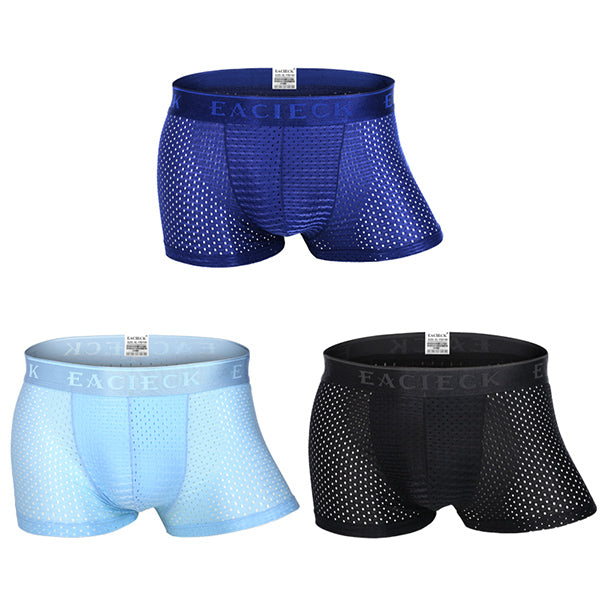 メンズ メッシュ 薄手 アイスシルク 下着 3点セット