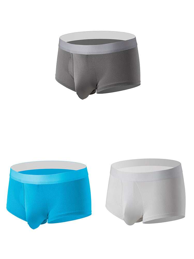 Men's 3 Pack Fly Big Pouch Breathable Trunks
