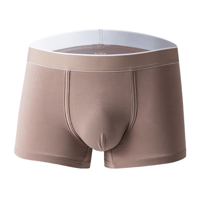 4Pcs Men's Cotton Solid Mid-rise Trunks