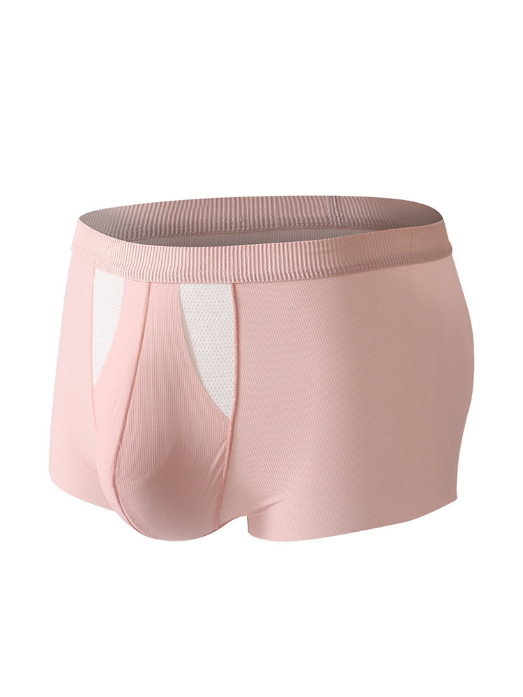 3-Pack Men's Ice Silk Trunks with Bullet-Style Separation and Enlarging Effect