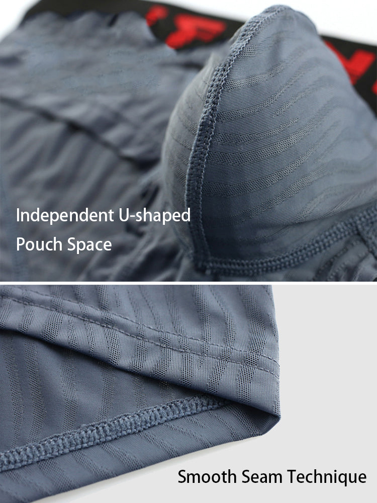 メンズ ストライプ柄 Uポーチ 通気性 カジュアルブリーフ 3枚組