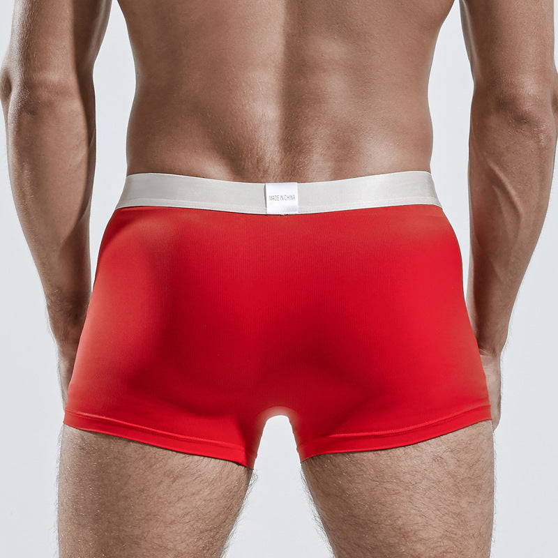 Mens Ice Silk Breathable Boxer Briefs