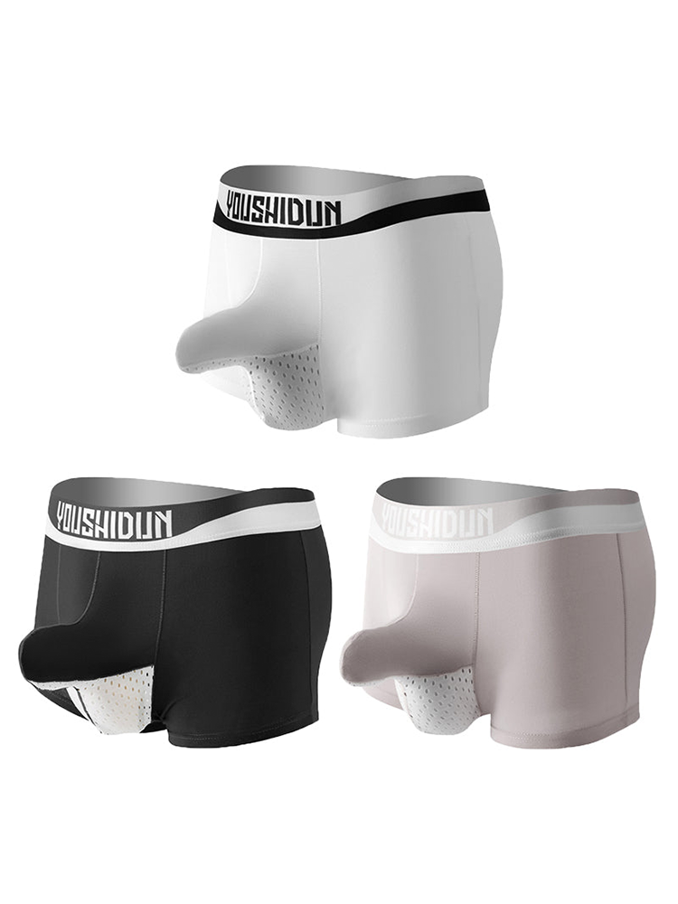 3 Pack Men's Comfy Cotton Dual Pouch Underwear
