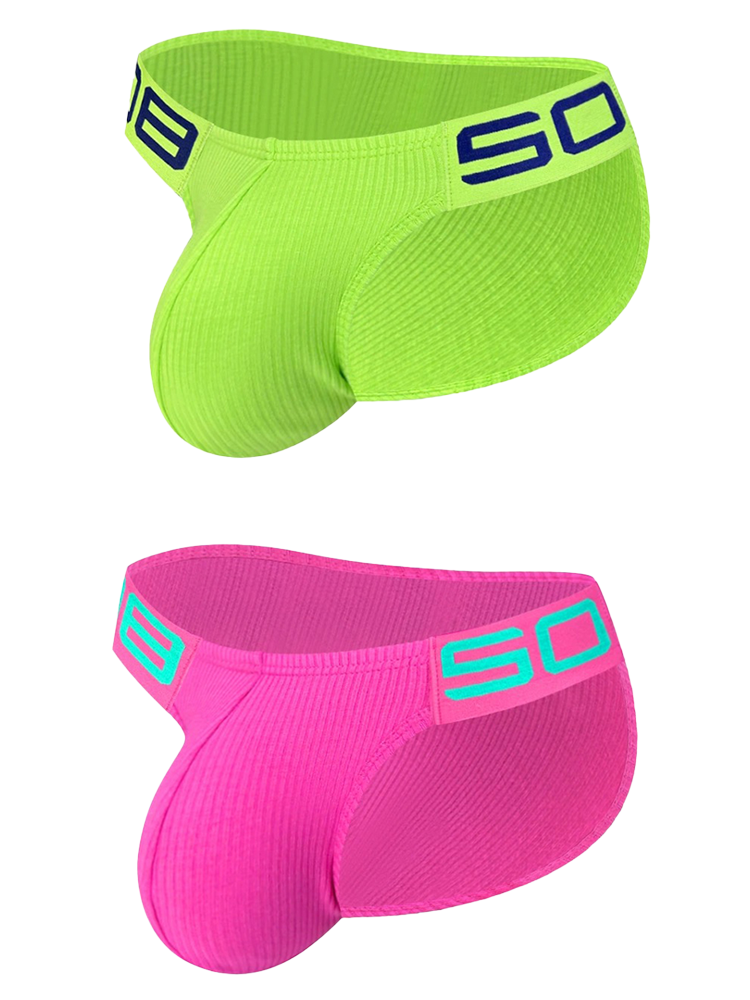 2 Pack Men's Sexy Threaded Fabric Bikinis