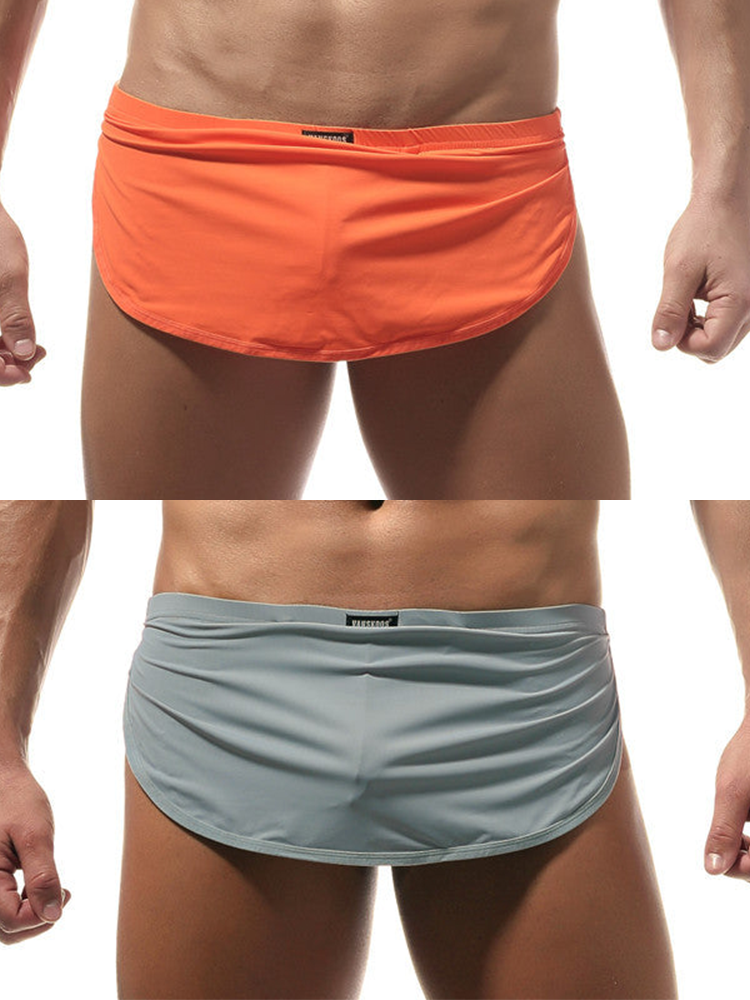 Men's Sexy Side Split  Boxers With Support Pouch