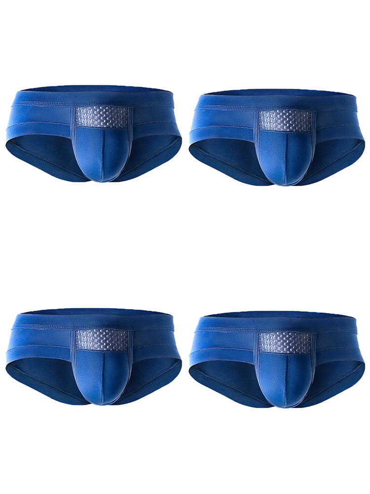 Aoelemen 4 Pack Men's Breathable U Convex Pouch Briefs