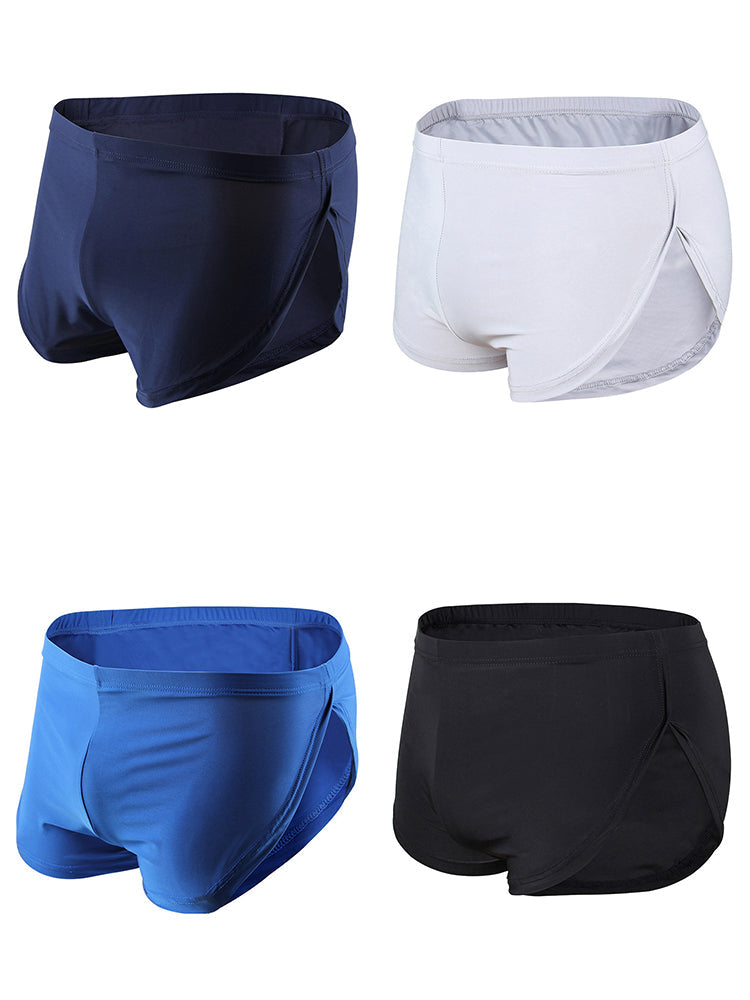 4 Pack Men's Sexy High Vent Boxer Shorts