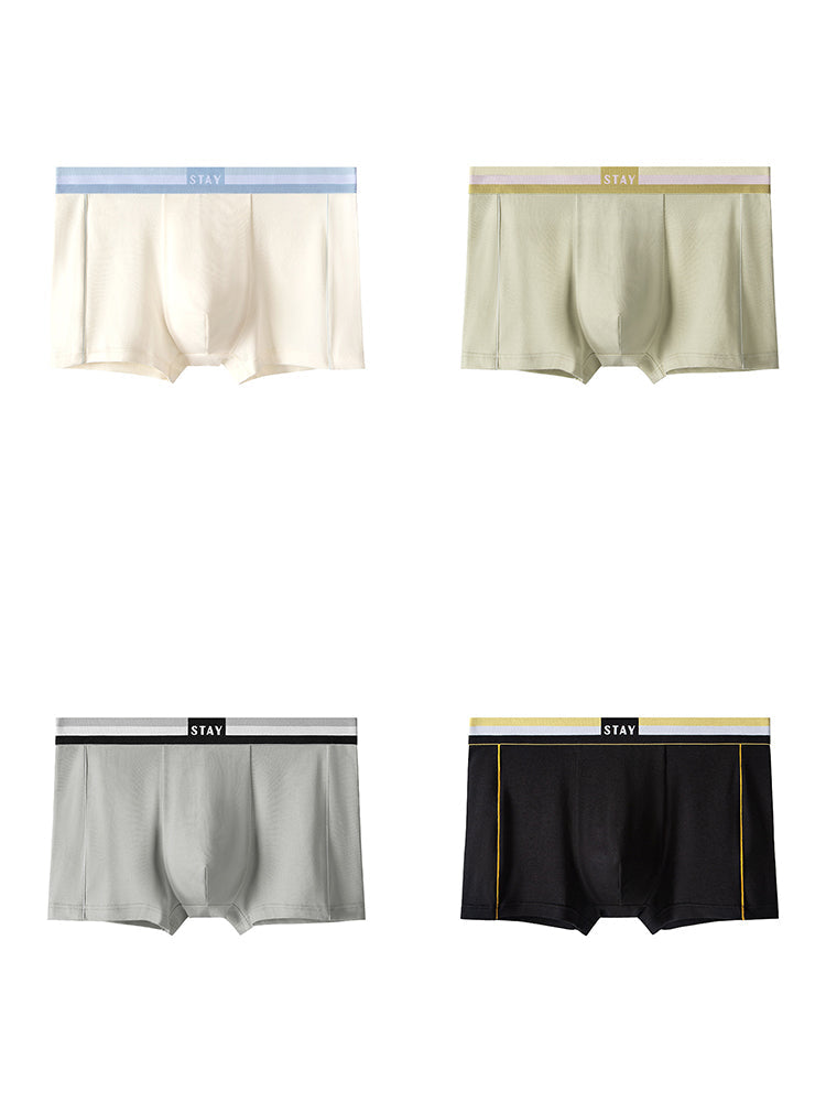 Men's Contrast Color Striped Modal Trunks