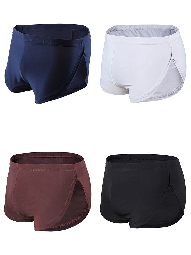 4 Pack Men's Sexy High Vent Boxer Shorts