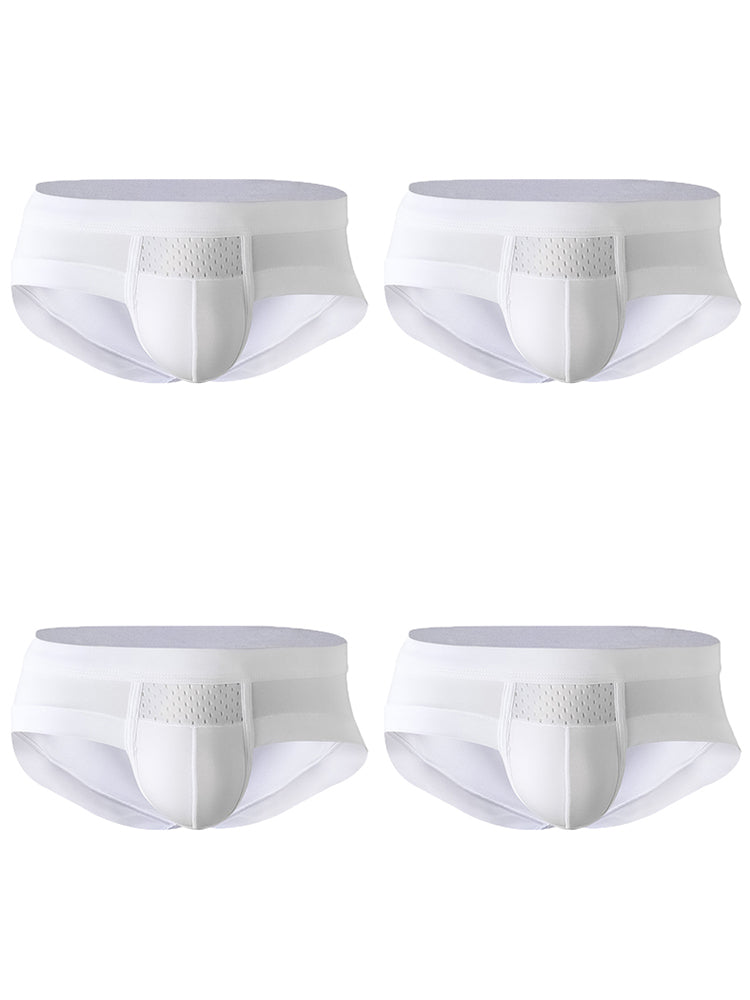 Aoelemen 4 Pack Men's Breathable U Convex Pouch Briefs