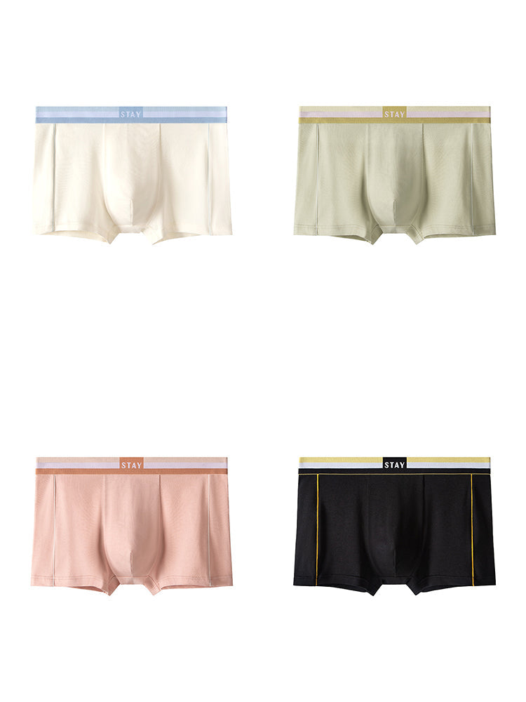 Men's Contrast Color Striped Modal Trunks