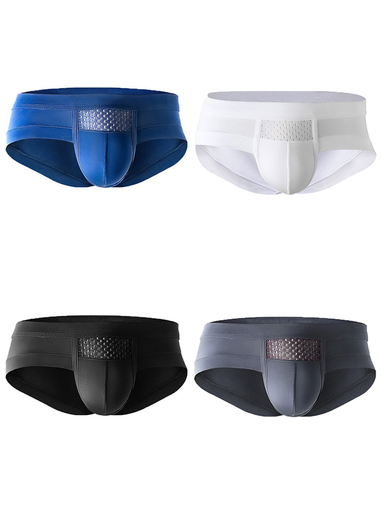 Aoelemen 4 Pack Men's Breathable U Convex Pouch Briefs