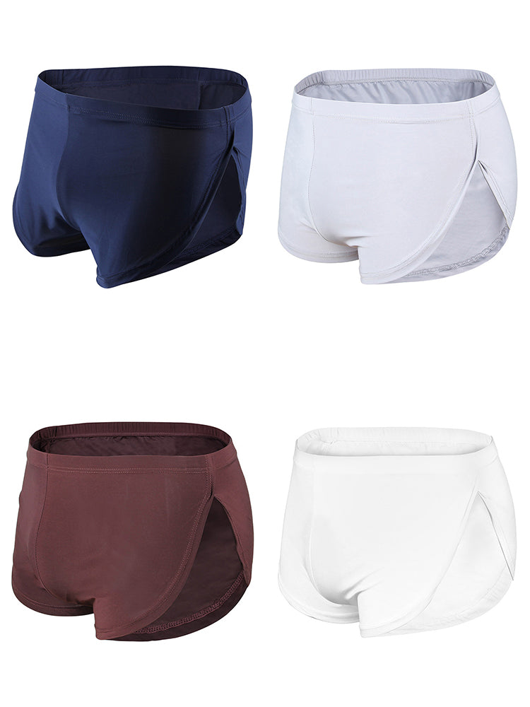 4 Pack Men's Sexy High Vent Boxer Shorts