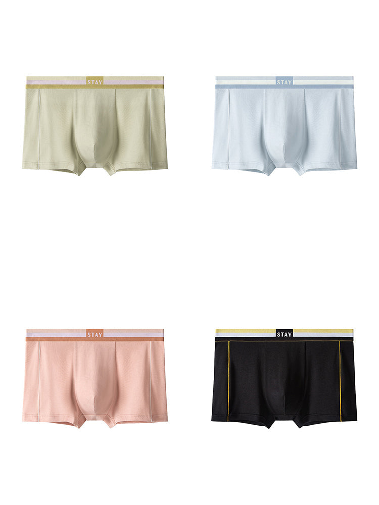 Men's Contrast Color Striped Modal Trunks