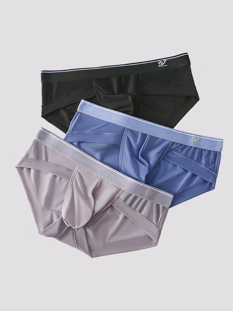 3 Pack Comfy U Convex Pouch Briefs For Men