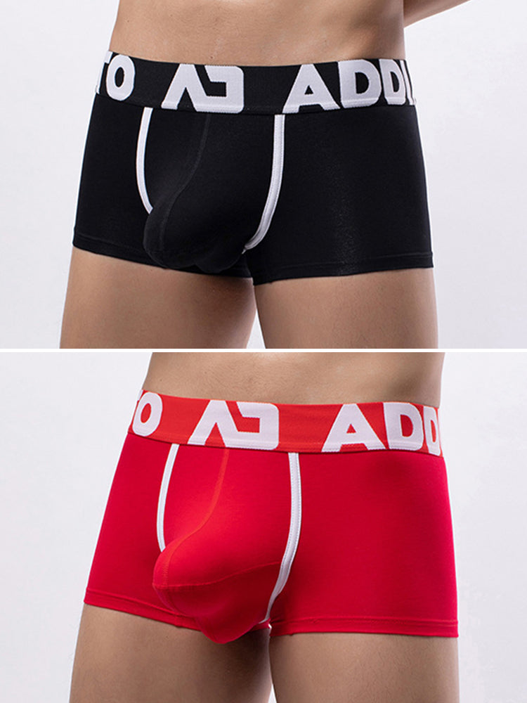 2 Pack Men's Gun and Bullet Separation Large Pouch U-Convex 3D Cut Loose Trunks