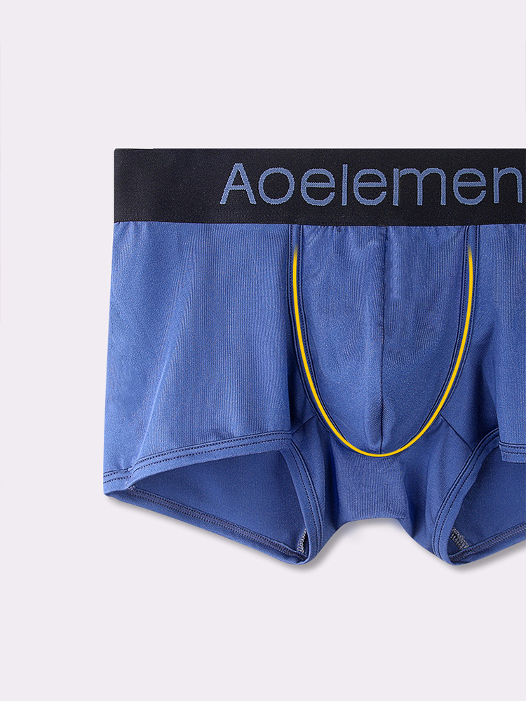 4 Pack Men's Breathable Plain Pouch Trunks