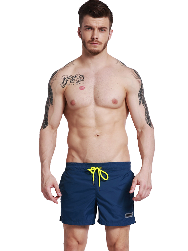Men's Neon Drawstring Swim Board Shorts