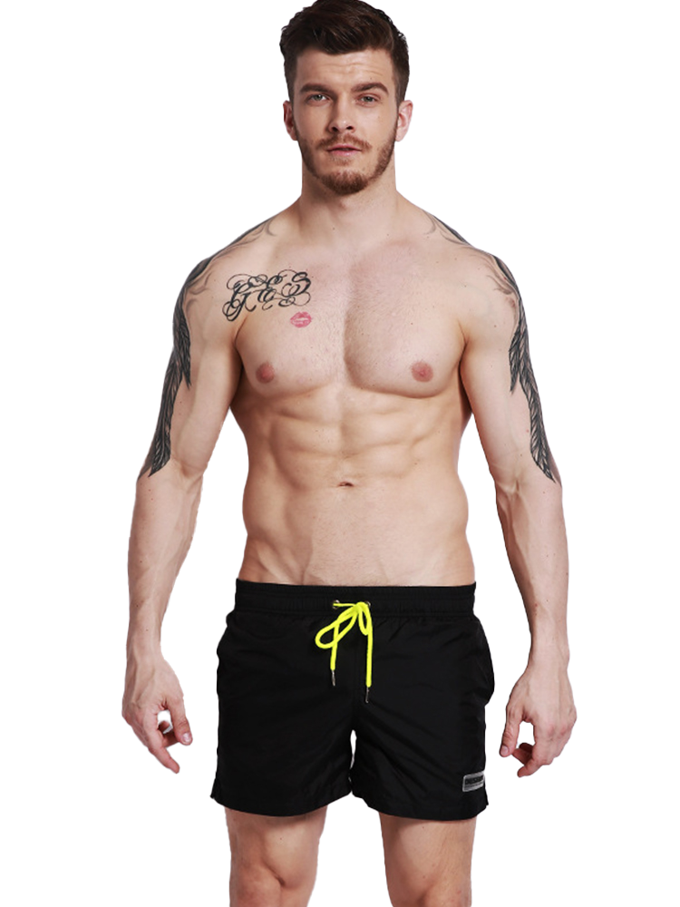 Men's Neon Drawstring Swim Board Shorts