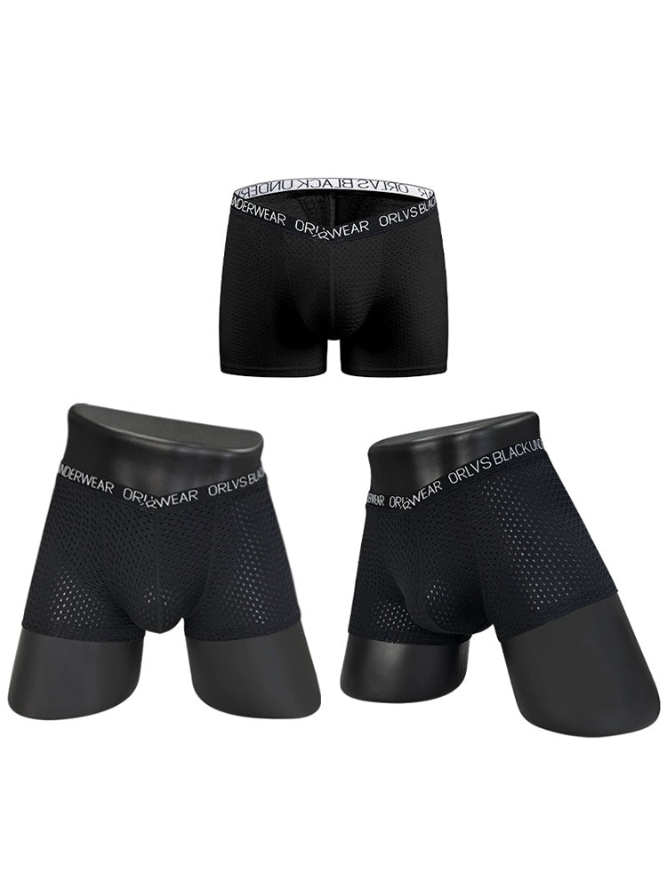2 Pack Men's Sexy V-shape Waistband Mesh Trunks