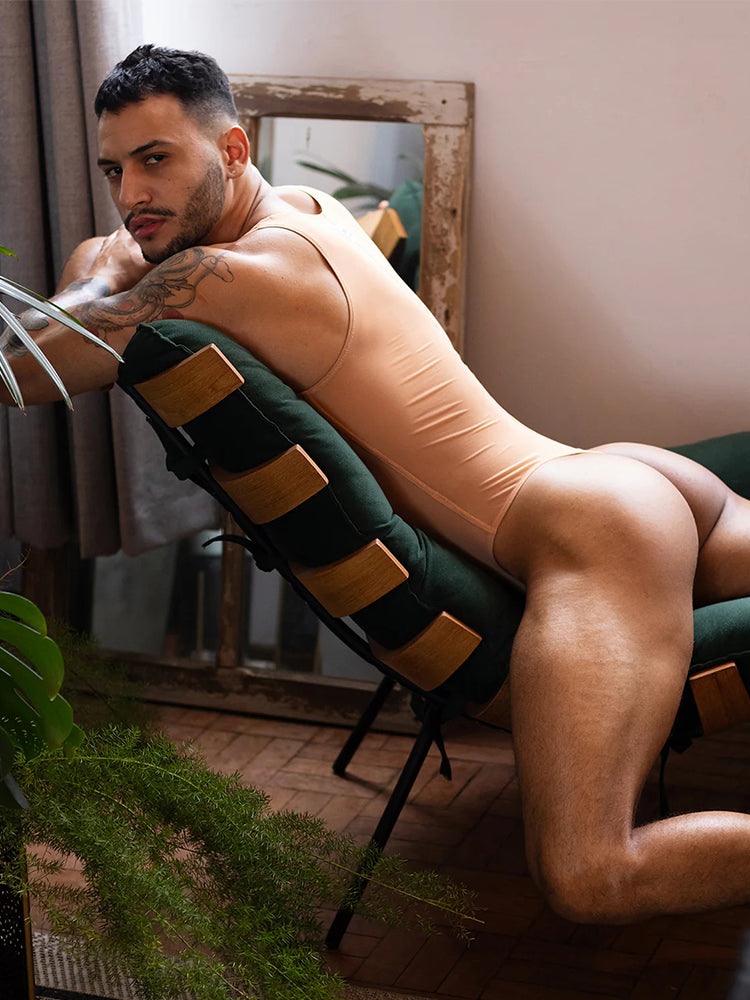 Men's Sexy Mesh Wrestling Singlet Bodysuit