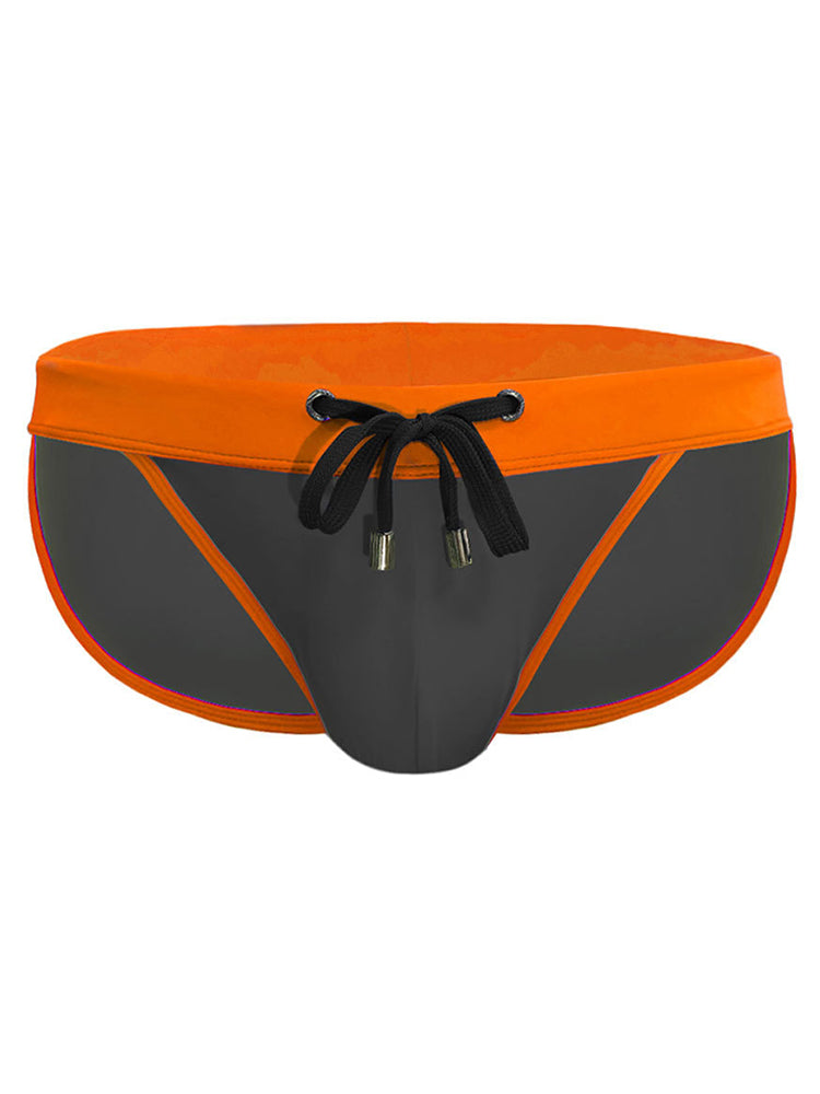 Men's Dual-Tone Swim Briefs with Removable Padding