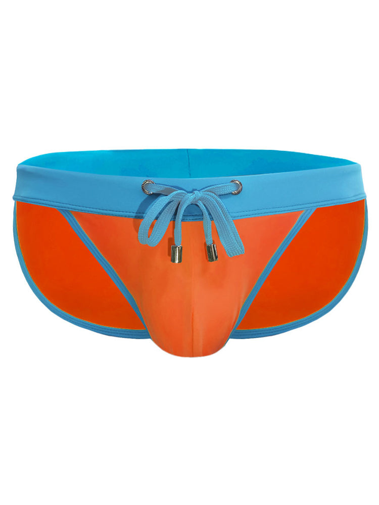 Men's Dual-Tone Swim Briefs with Removable Padding