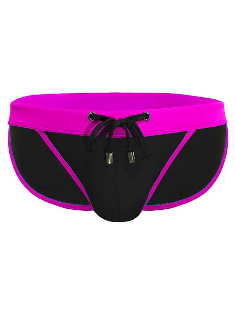 Men's Dual-Tone Swim Briefs with Removable Padding