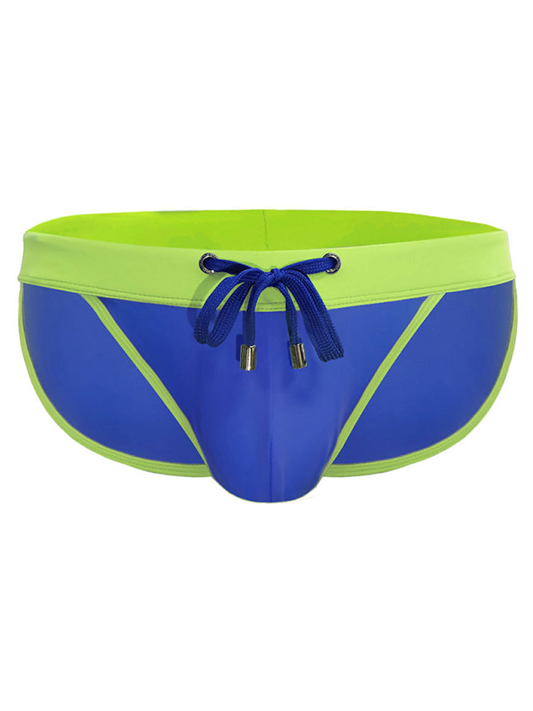 Men's Dual-Tone Swim Briefs with Removable Padding