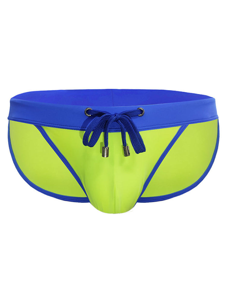 Men's Dual-Tone Swim Briefs with Removable Padding