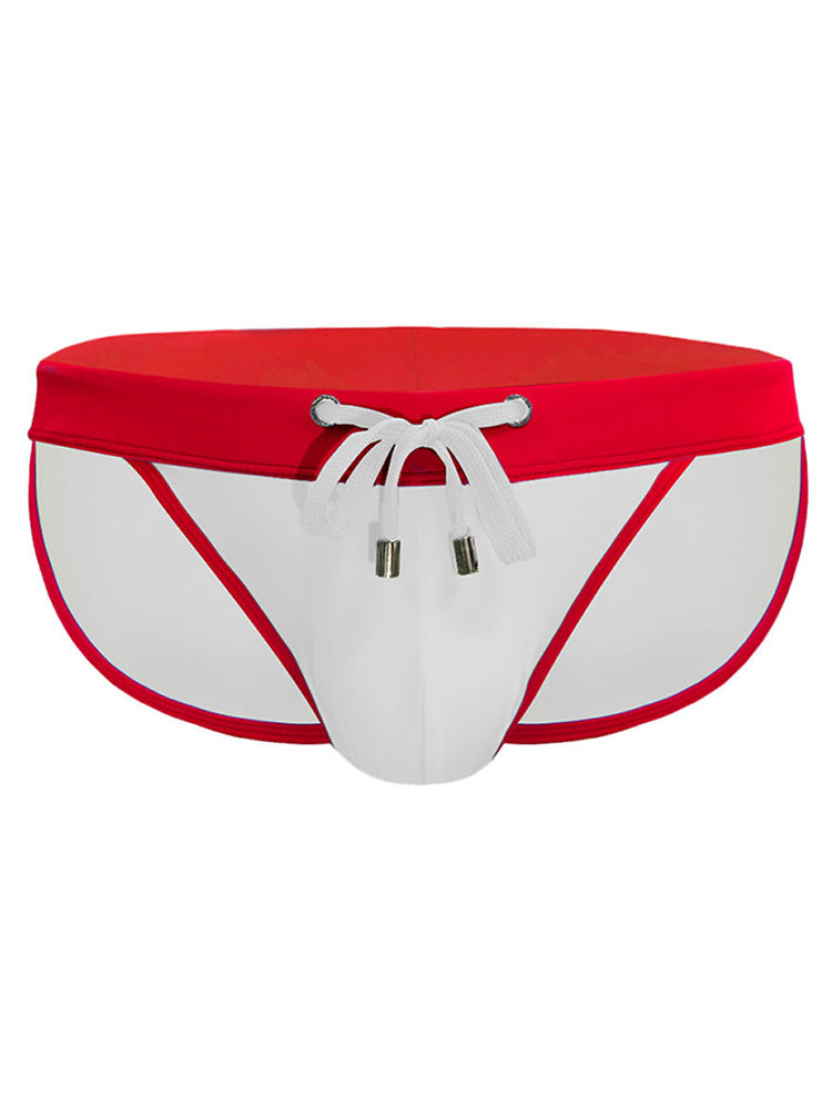 Men's Dual-Tone Swim Briefs with Removable Padding