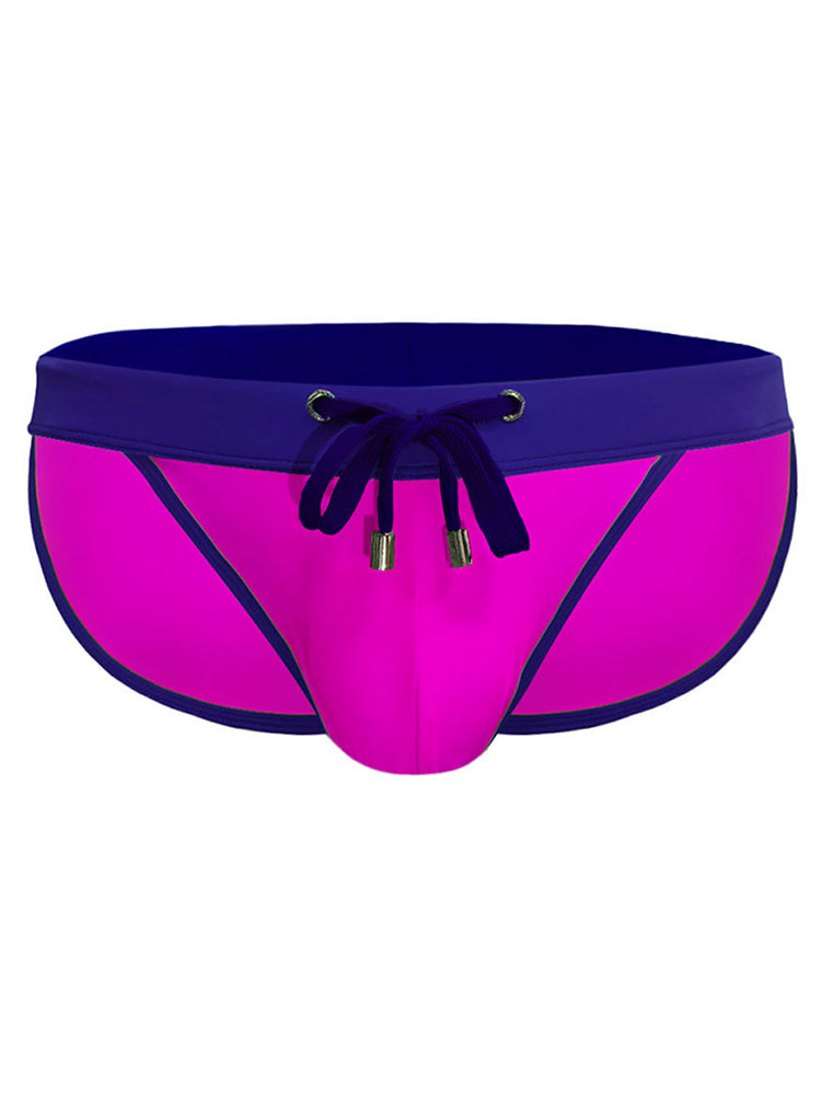 Men's Dual-Tone Swim Briefs with Removable Padding