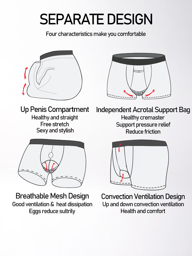 Men's Modal Dual Separate Pouch Trunks