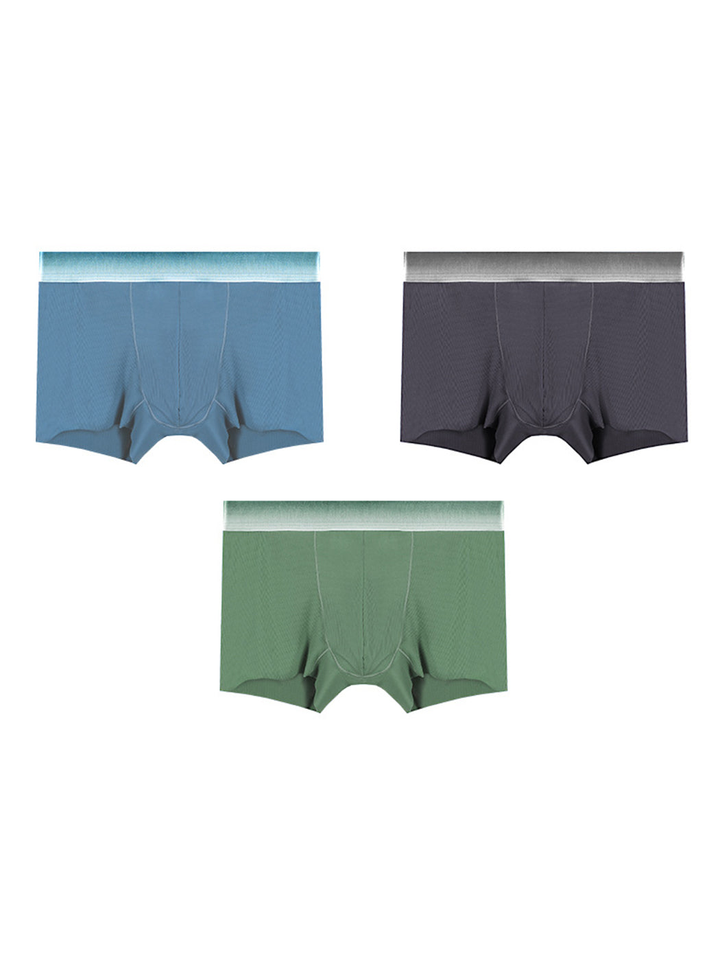 3 Pack Men's Breathable Threaded Fabric Ball Pouch Trunks
