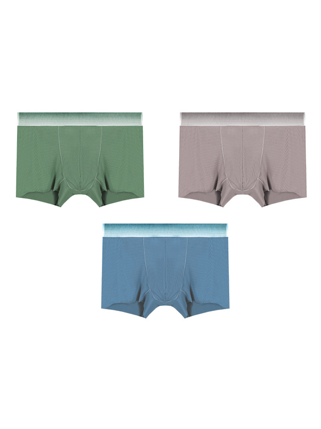 3 Pack Men's Breathable Threaded Fabric Ball Pouch Trunks