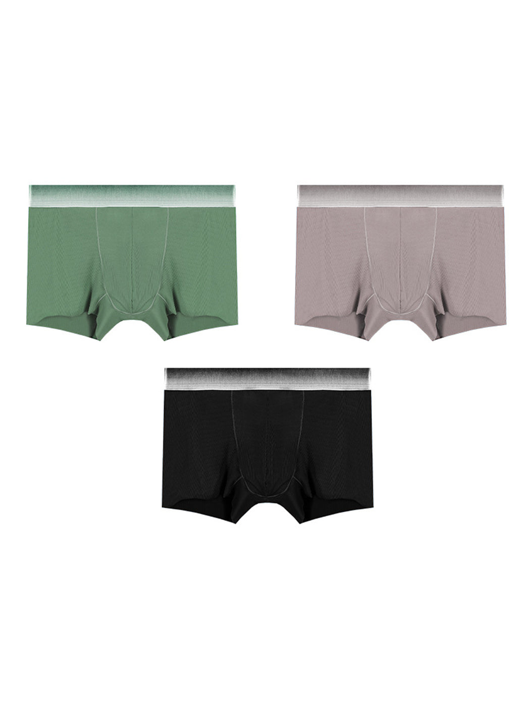 3 Pack Men's Breathable Threaded Fabric Ball Pouch Trunks