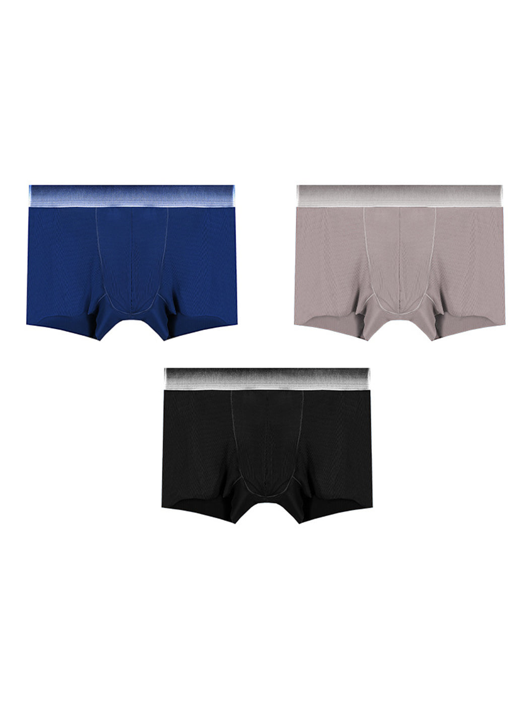 3 Pack Men's Breathable Threaded Fabric Ball Pouch Trunks