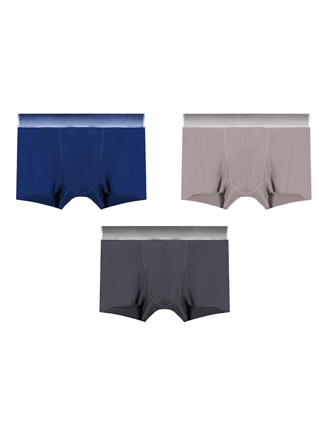 3 Pack Men's Breathable Threaded Fabric Ball Pouch Trunks