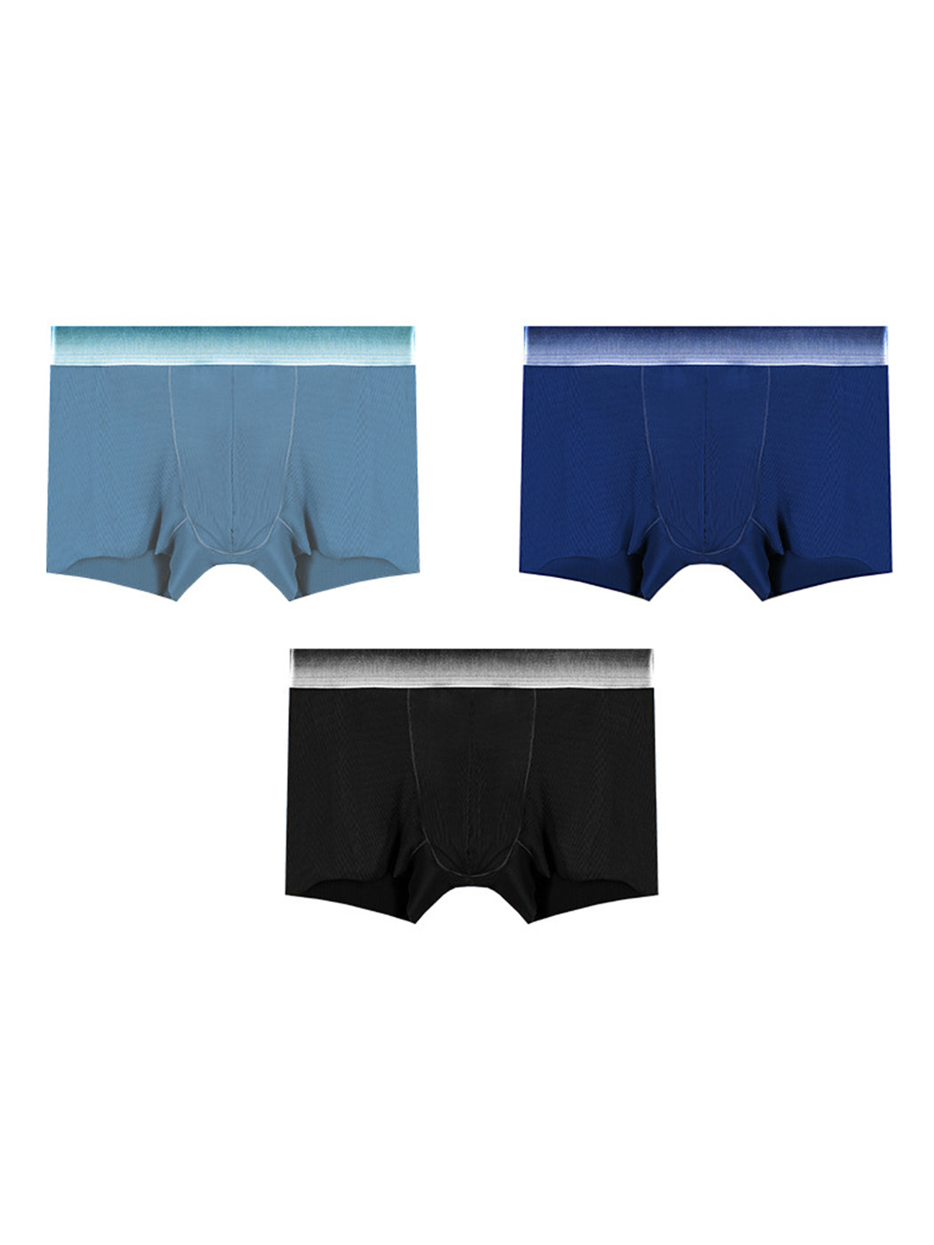 3 Pack Men's Breathable Threaded Fabric Ball Pouch Trunks