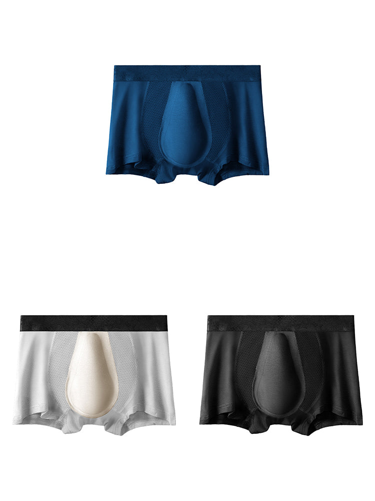 3 Pack Men's Breathable 3D Pouch Trunks