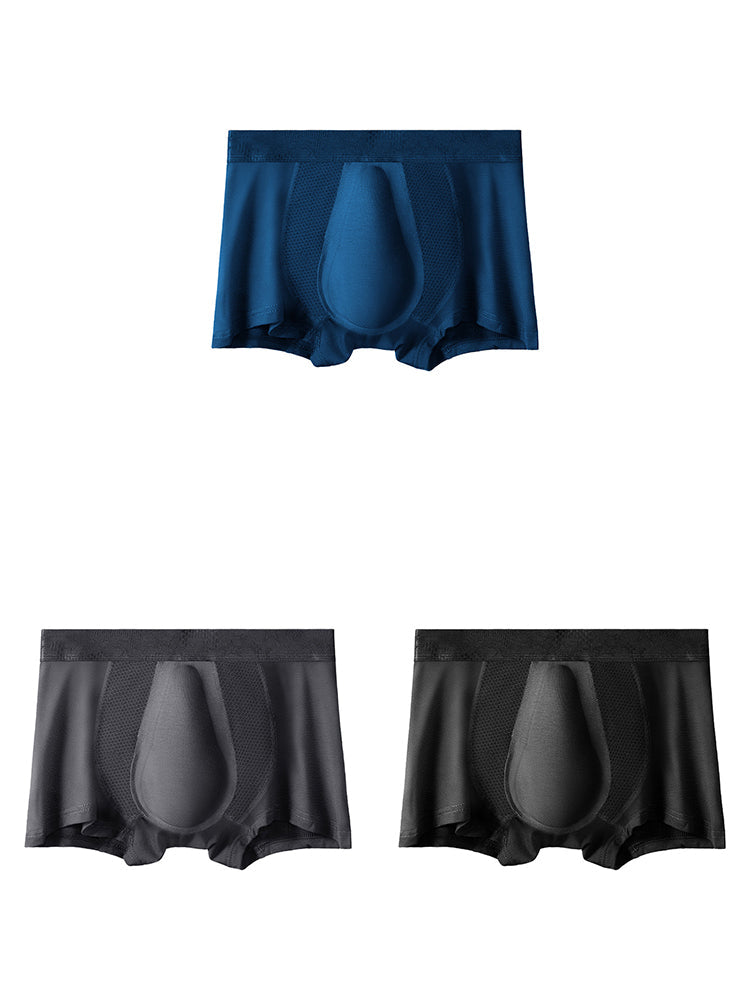 3 Pack Men's Breathable 3D Pouch Trunks