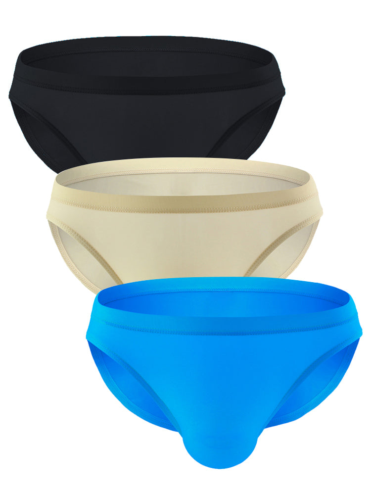 3 Pack Translucent U Convex Pouch Bikini For Men