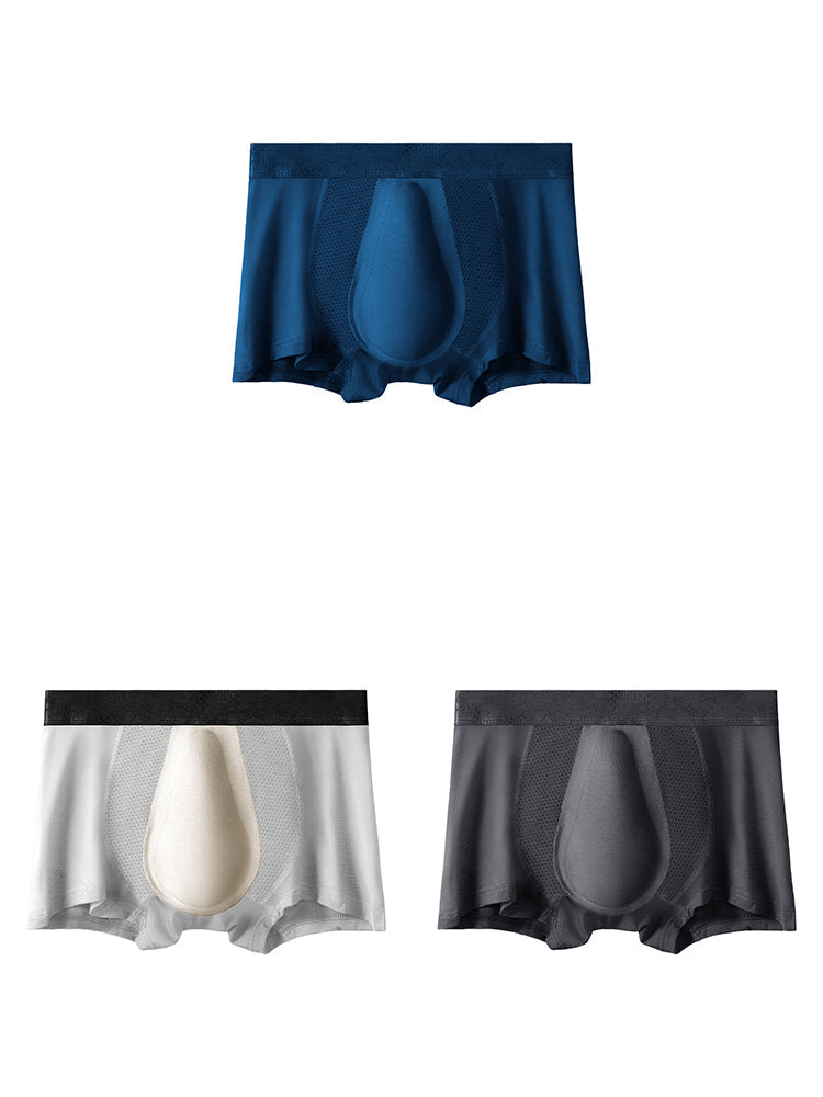 3 Pack Men's Breathable 3D Pouch Trunks