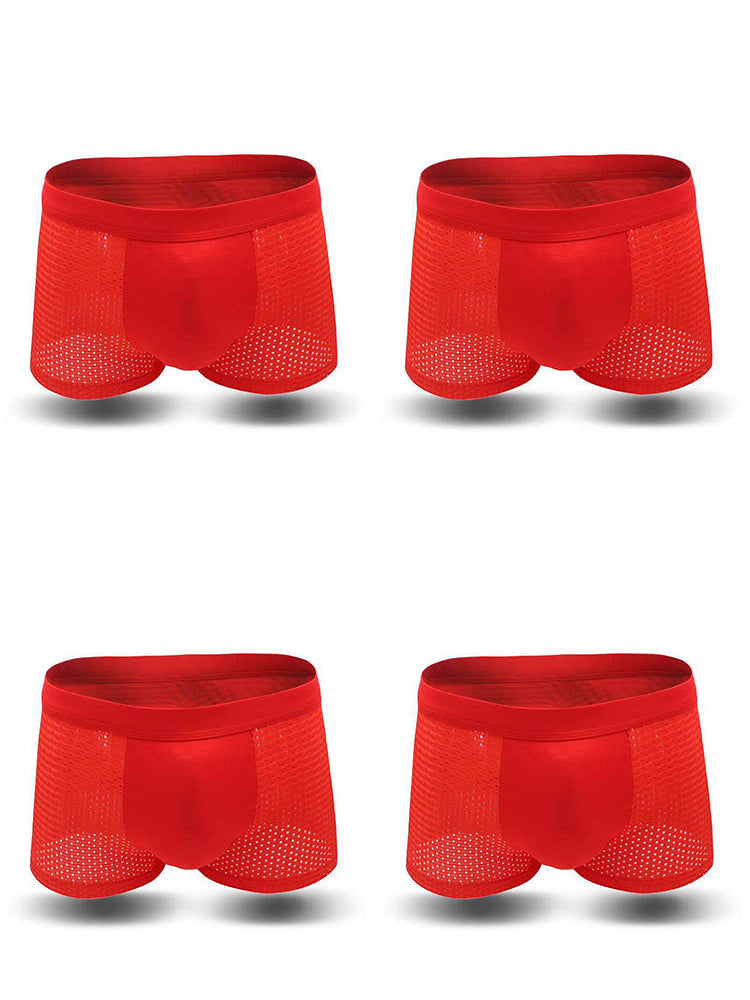4 Pack Breathable Mesh Fabric Men's Underwear