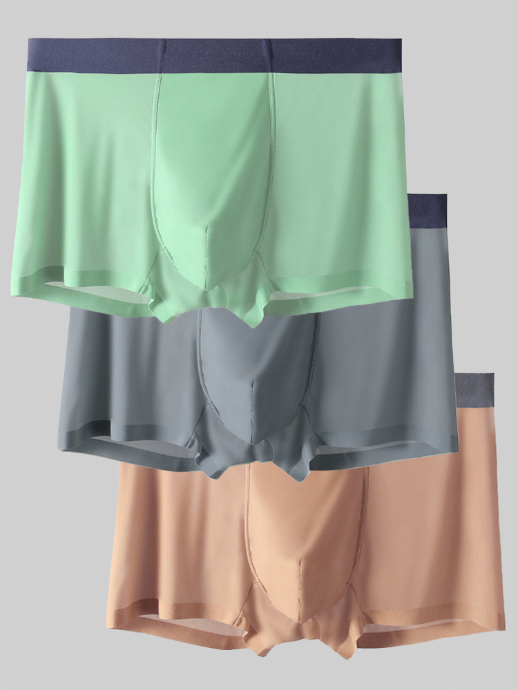 3 Pack Trackless Summer Ultra Thin Pouch Men's Trunks