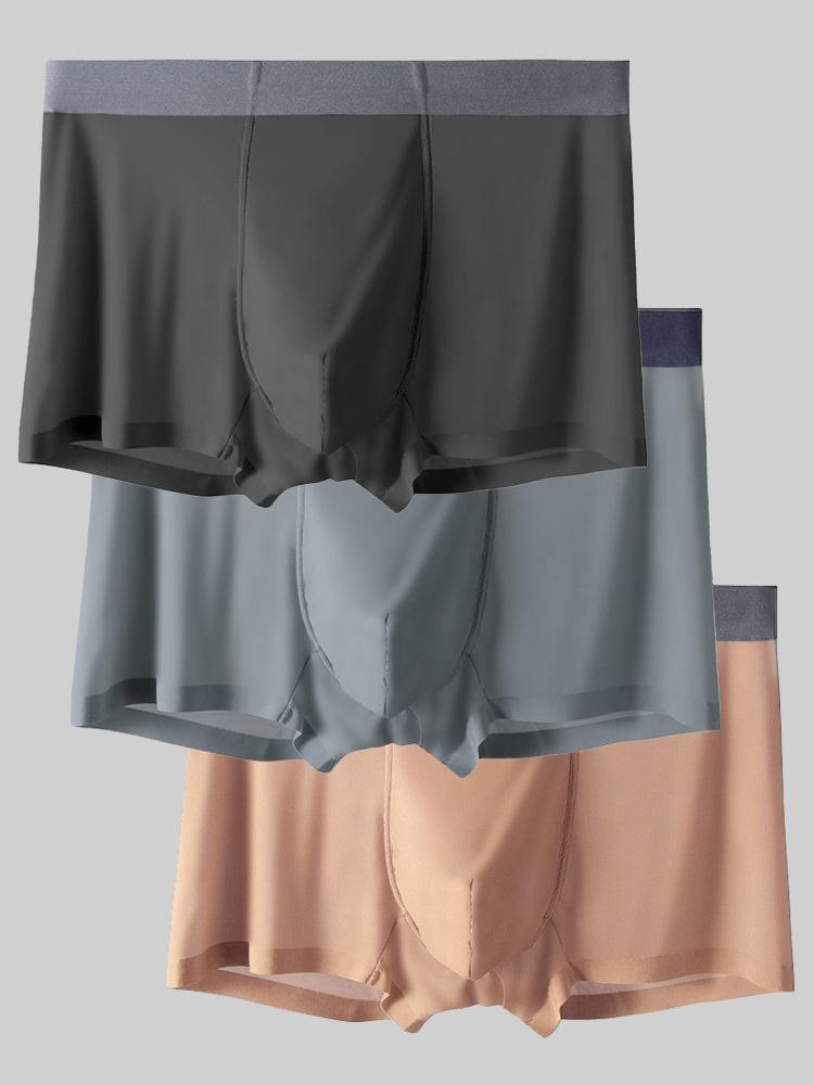 3 Pack Trackless Summer Ultra Thin Pouch Men's Trunks