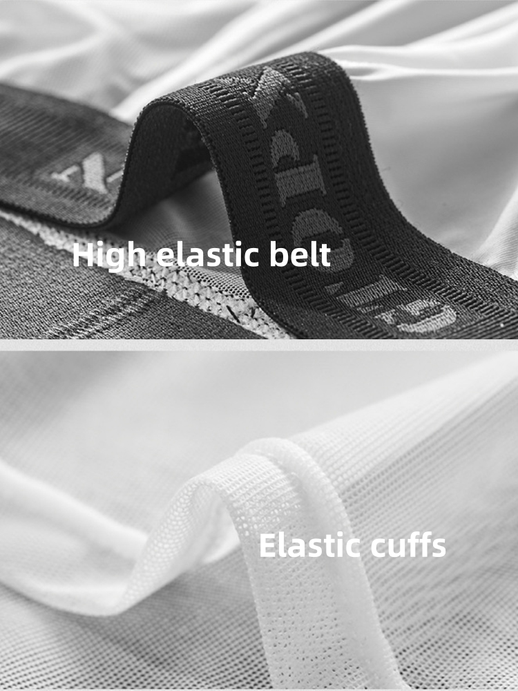 2-Pack Men's Breathable Mesh Ice Silk U-convex Low Waist Boxer Briefs