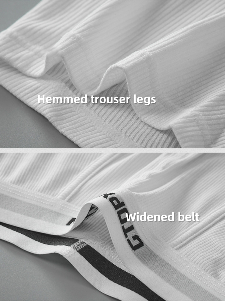 2-Pack Men's Threaded Large Pouch U-convex Sweat-absorbent Breathable Thin Sports Boxer Pants